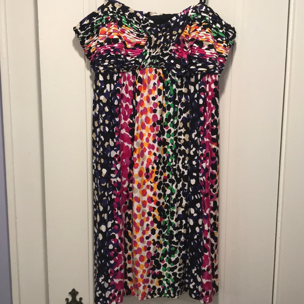 Strapless multicolored formal dress